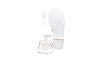 CHANEL THONG SANDALS GOATSKIN PEARL WHITE - 36 1/2 BR