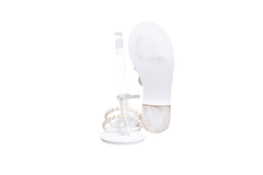 CHANEL THONG SANDALS GOATSKIN PEARL WHITE - 36 1/2 BR
