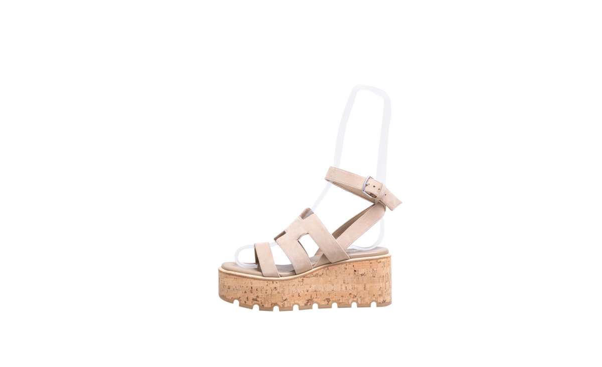 HERMÈS SANDAL HAVANE 30 SUEDE GRIS TOURTERELLE - 35 BR