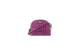 GUCCI OPIHIDIA SMALL GENUINE SNAKESKIN FUCHSIA