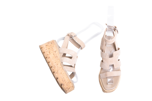 HERMÈS SANDAL HAVANE 30 SUEDE GRIS TOURTERELLE - 35 BR