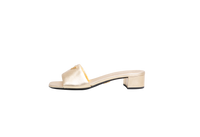PRADA SAFFIANO PATENT LEATHER SANDAL PYRITE - 36,5 BR