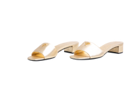 PRADA SAFFIANO PATENT LEATHER SANDAL PYRITE - 36,5 BR