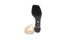 PRADA SAFFIANO PATENT LEATHER SANDAL PYRITE - 36,5 BR