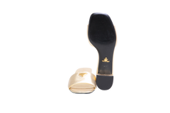 PRADA SAFFIANO PATENT LEATHER SANDAL PYRITE - 36,5 BR