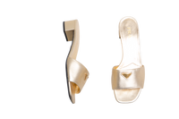 PRADA SAFFIANO PATENT LEATHER SANDAL PYRITE - 36,5 BR