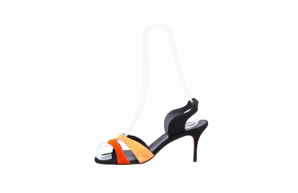 MANOLO BLAHNIK SANDAL SUSPIRO SUEDE MULTICOLOR - 38 BR