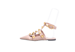 VALENTINO ROMAN STUD BALLET FLAT ROSE CANNELLE - 36,5 BR