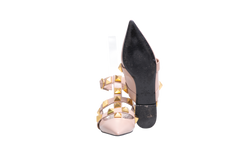 VALENTINO ROMAN STUD BALLET FLAT ROSE CANNELLE - 36,5 BR