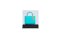 DIOR LADY MINI AZUL TIFFANY VERNIZ FERRAGENS GOLD