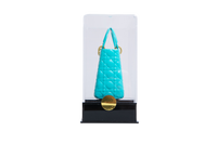DIOR LADY MINI AZUL TIFFANY VERNIZ FERRAGENS GOLD