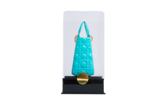 DIOR LADY MINI AZUL TIFFANY VERNIZ FERRAGENS GOLD