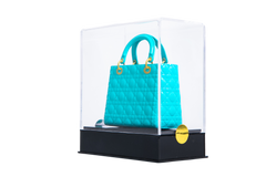 DIOR LADY MINI AZUL TIFFANY VERNIZ FERRAGENS GOLD