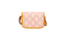 GUCCI HORSEBIT 1955 MEDIUM RAFFIA DARK YELLOW/PINK
