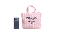 PRADA SMALL CROCHETED TOTE BAG PINK LIGHT PINK