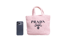 PRADA SMALL CROCHETED TOTE BAG PINK LIGHT PINK