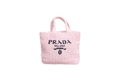 PRADA SMALL CROCHETED TOTE BAG PINK LIGHT PINK