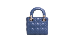 DIOR LADY DIOR MINI LAMBSKIN OCEAN BLUE