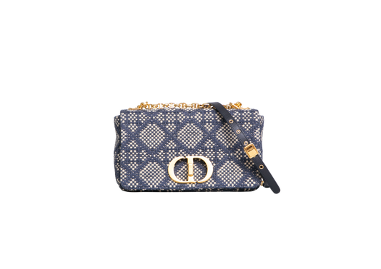 DIOR CARO MEDIUM TWEED NAVY/BEIGE