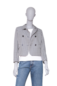 DIOR BLAZER GEOMETRIC PIED DE POULE WHITE E NAVY