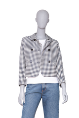 DIOR BLAZER GEOMETRIC PIED DE POULE WHITE E NAVY