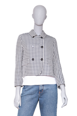 DIOR BLAZER GEOMETRIC PIED DE POULE WHITE E NAVY