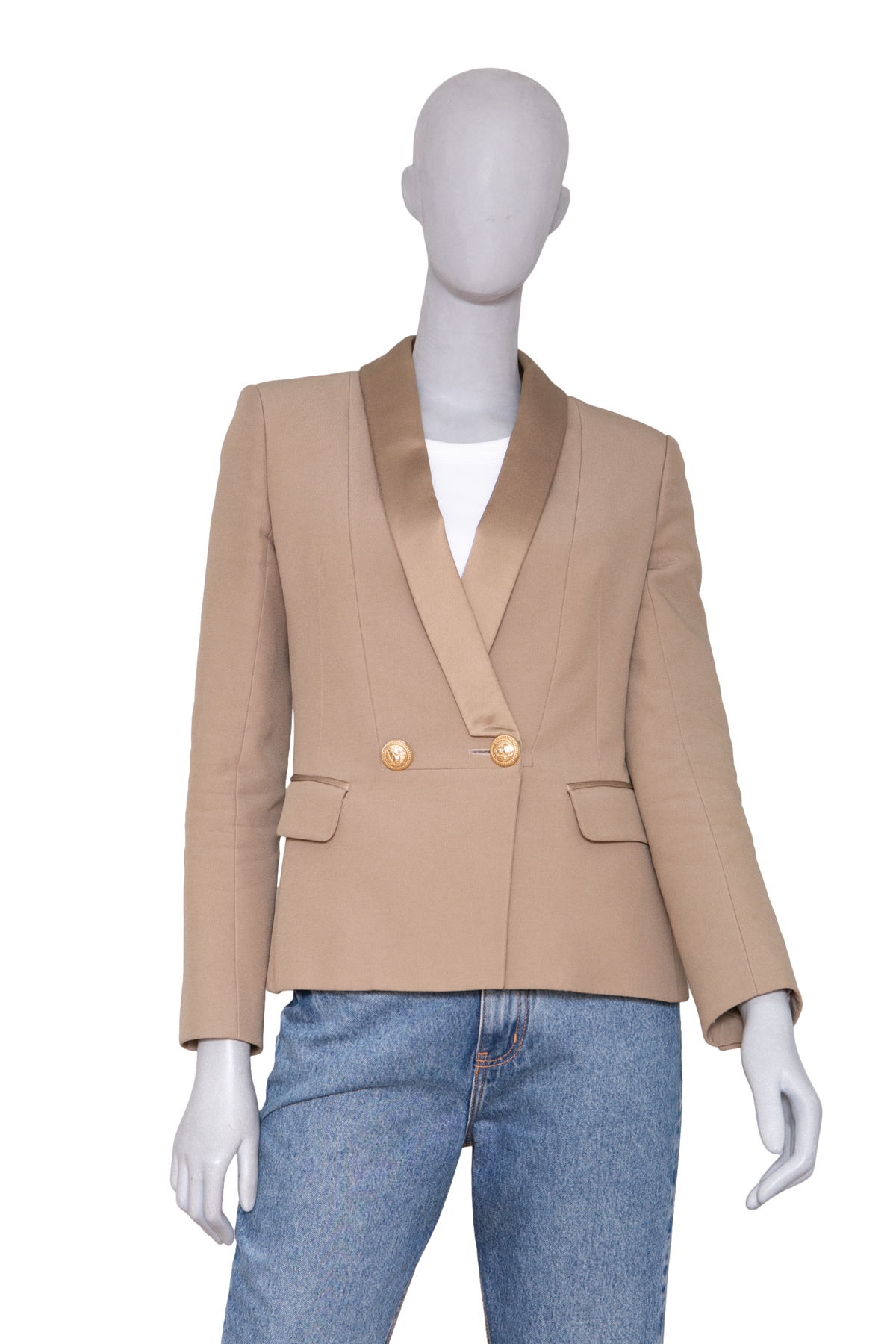 BALMAIN BLAZER DOUBLE-BREASTED KHAKI
