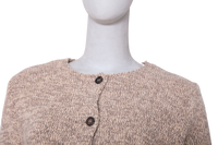 MIU MIU CARDIGAN WOOL LEATHER BEIGE