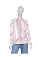 BOTTEGA STRIPED KNOT BUTTON SHIRT CHALK
