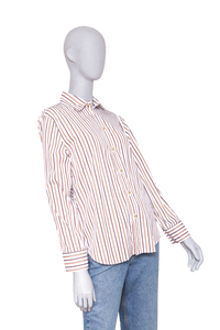 BOTTEGA STRIPED KNOT BUTTON SHIRT CHALK