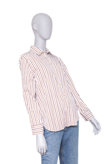 BOTTEGA STRIPED KNOT BUTTON SHIRT CHALK