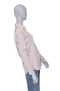 BOTTEGA STRIPED KNOT BUTTON SHIRT CHALK