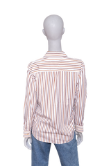 BOTTEGA STRIPED KNOT BUTTON SHIRT CHALK