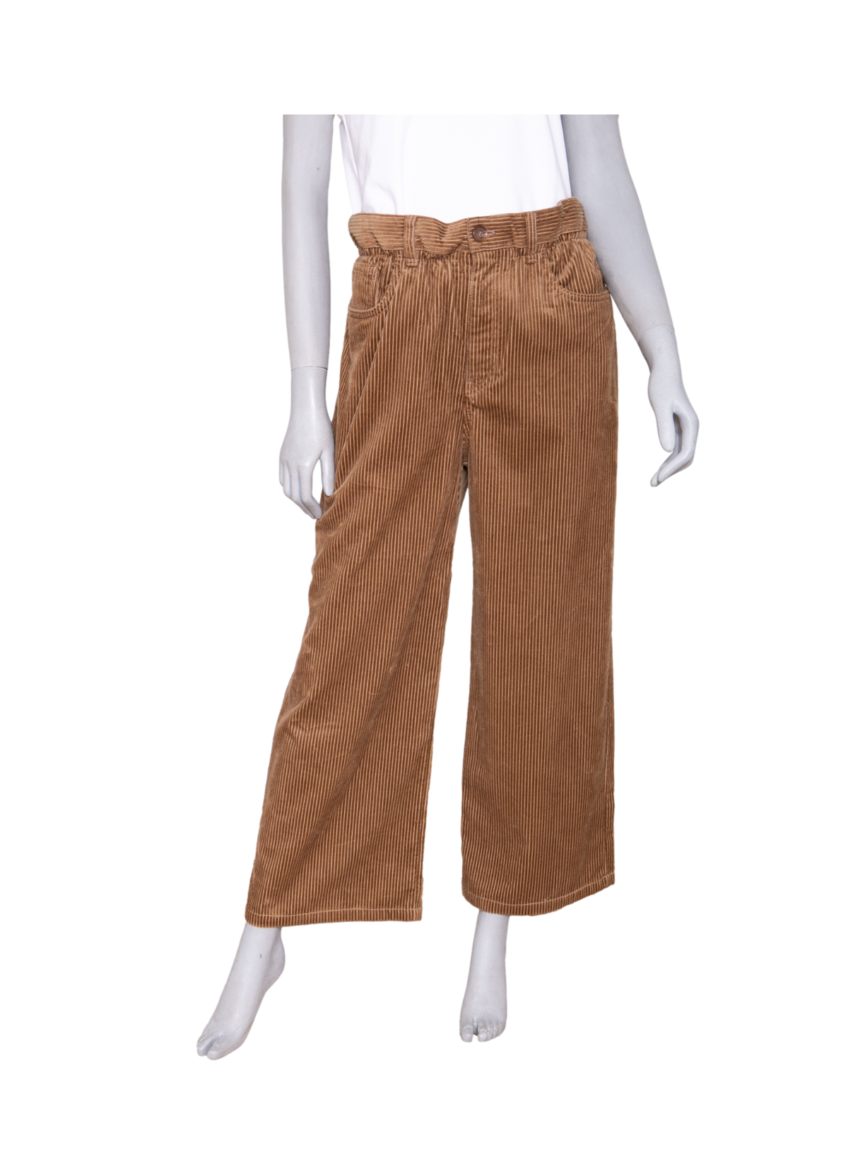 MIU MIU CORDUROY FIVE POCKET STRAIGHT LEG TROUSERS BROWN