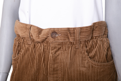 MIU MIU CORDUROY FIVE POCKET STRAIGHT LEG TROUSERS BROWN