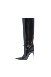 YSL BOOTS VENDOME KNEE-HIGH PATENT BLACK - 37 BR