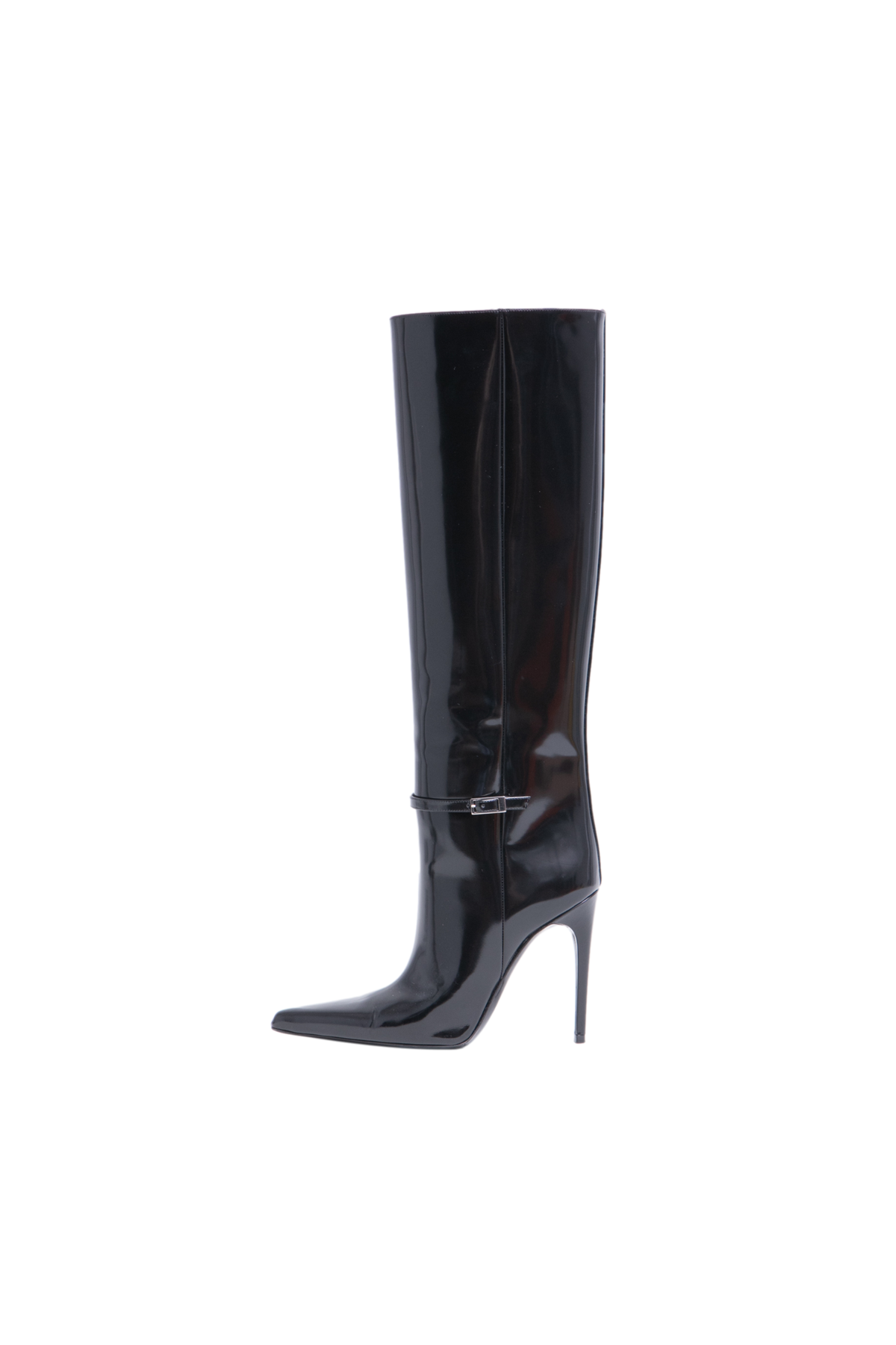 YSL BOOTS VENDOME KNEE-HIGH PATENT BLACK - 37 BR