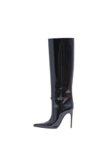 YSL BOOTS VENDOME KNEE-HIGH PATENT BLACK - 37 BR