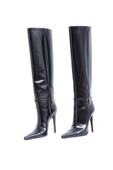 YSL BOOTS VENDOME KNEE-HIGH PATENT BLACK - 37 BR