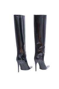 YSL BOOTS VENDOME KNEE-HIGH PATENT BLACK - 37 BR