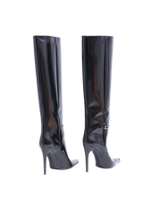 YSL BOOTS VENDOME KNEE-HIGH PATENT BLACK - 37 BR