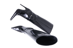 YSL BOOTS VENDOME KNEE-HIGH PATENT BLACK - 37 BR