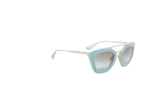 PRADA CINEMA CAT EYE METAL GOLD AQUA GREEN