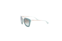 PRADA CINEMA CAT EYE METAL GOLD AQUA GREEN