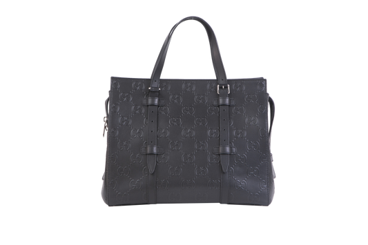 GUCCI TOTE BAG GG PERFORATED BLACK