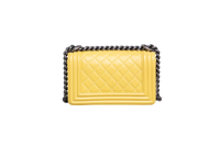 CHANEL BOY SMALL LAMBSKIN YELLOW-RUTHENIUM HDWR