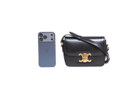 CELINE TEEN TRIOMPHE SHINY CALFSKIN BLACK