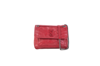 YSL NIKI MEDIUM RED CRINCKLED