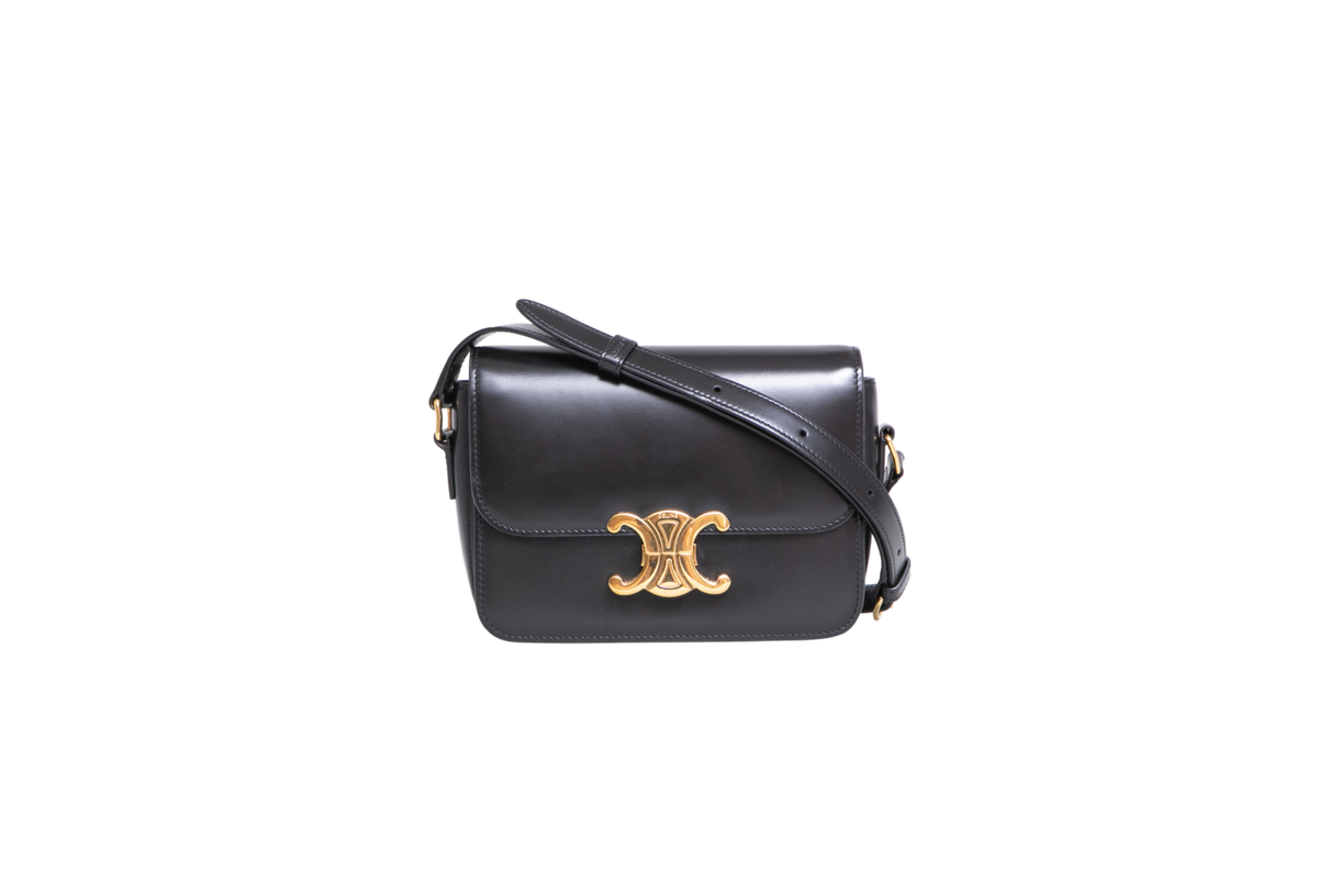 CELINE TEEN TRIOMPHE SHINY CALFSKIN BLACK