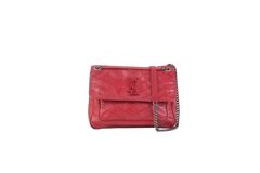 YSL NIKI MEDIUM RED CRINCKLED